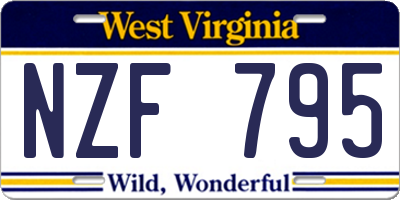 WV license plate NZF795