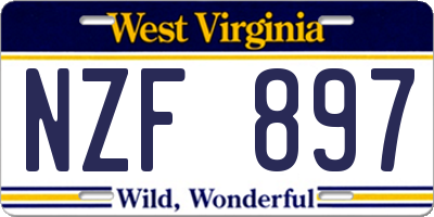 WV license plate NZF897