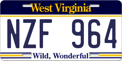 WV license plate NZF964