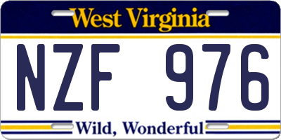 WV license plate NZF976