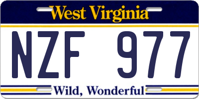 WV license plate NZF977