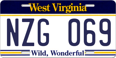 WV license plate NZG069