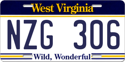 WV license plate NZG306