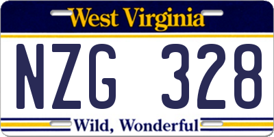 WV license plate NZG328
