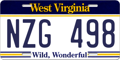 WV license plate NZG498