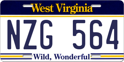 WV license plate NZG564