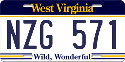 WV license plate NZG571