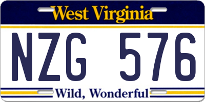 WV license plate NZG576