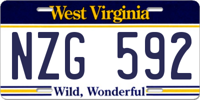 WV license plate NZG592