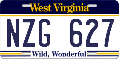 WV license plate NZG627