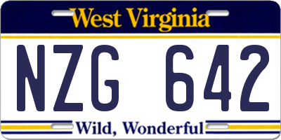 WV license plate NZG642