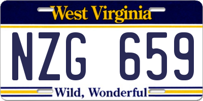 WV license plate NZG659
