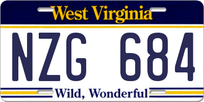 WV license plate NZG684