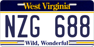 WV license plate NZG688