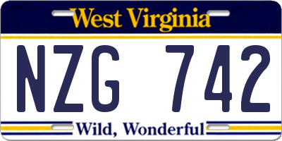 WV license plate NZG742