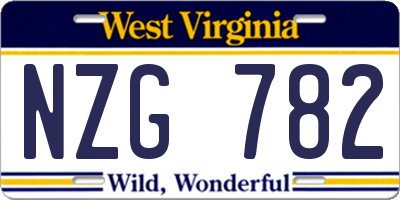 WV license plate NZG782