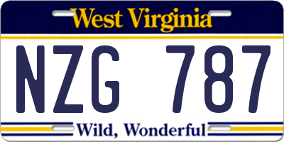 WV license plate NZG787