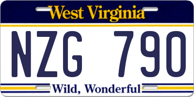 WV license plate NZG790
