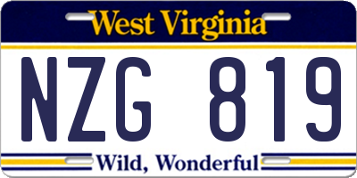 WV license plate NZG819