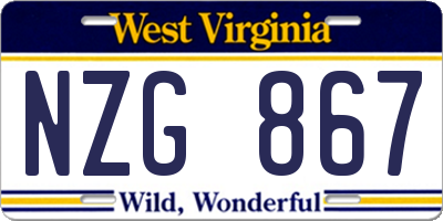 WV license plate NZG867