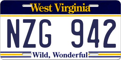 WV license plate NZG942