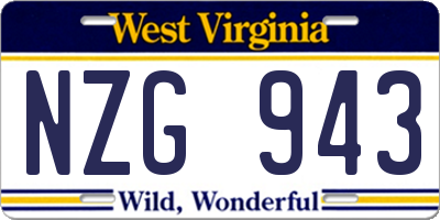 WV license plate NZG943