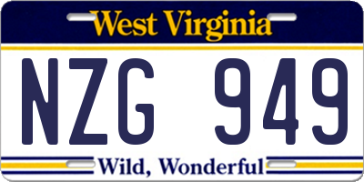 WV license plate NZG949