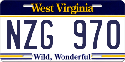 WV license plate NZG970
