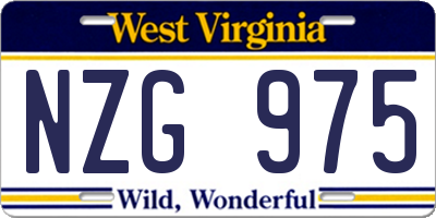 WV license plate NZG975
