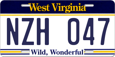 WV license plate NZH047
