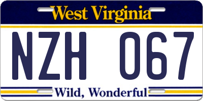 WV license plate NZH067