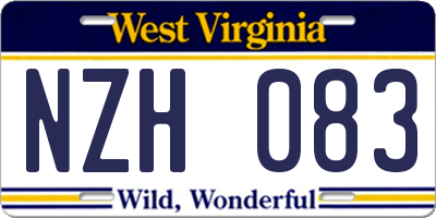 WV license plate NZH083
