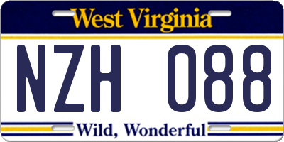 WV license plate NZH088