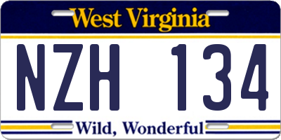 WV license plate NZH134