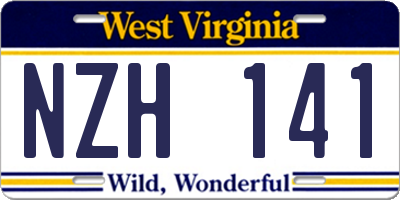 WV license plate NZH141