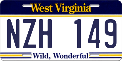 WV license plate NZH149