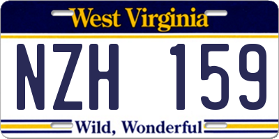 WV license plate NZH159