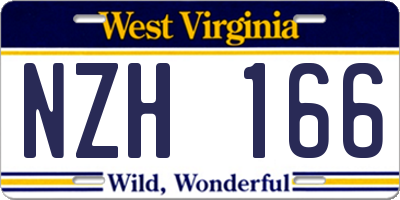 WV license plate NZH166