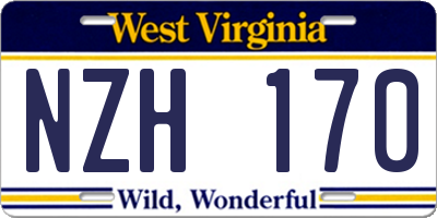 WV license plate NZH170