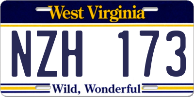 WV license plate NZH173