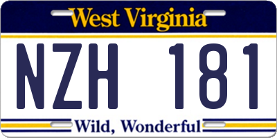 WV license plate NZH181
