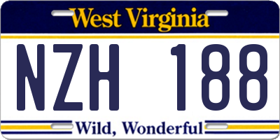 WV license plate NZH188