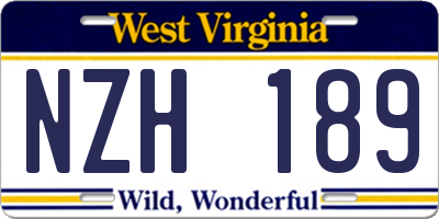 WV license plate NZH189