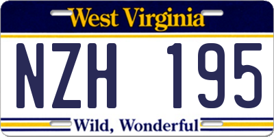 WV license plate NZH195