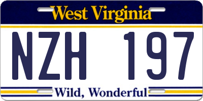 WV license plate NZH197
