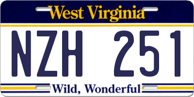 WV license plate NZH251