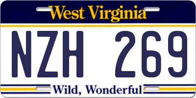 WV license plate NZH269