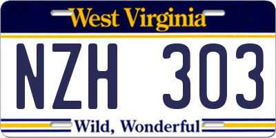 WV license plate NZH303