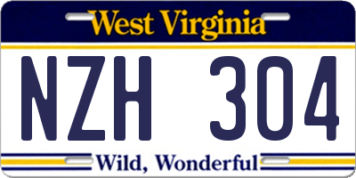 WV license plate NZH304