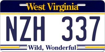 WV license plate NZH337